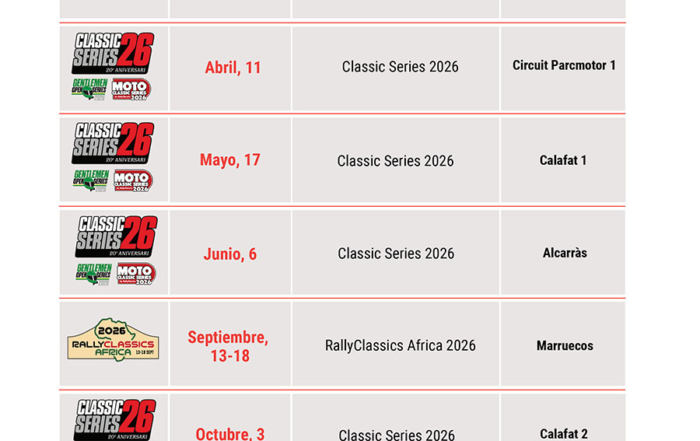 ¡Presentamos el calendario 2026 de RallyClassics!